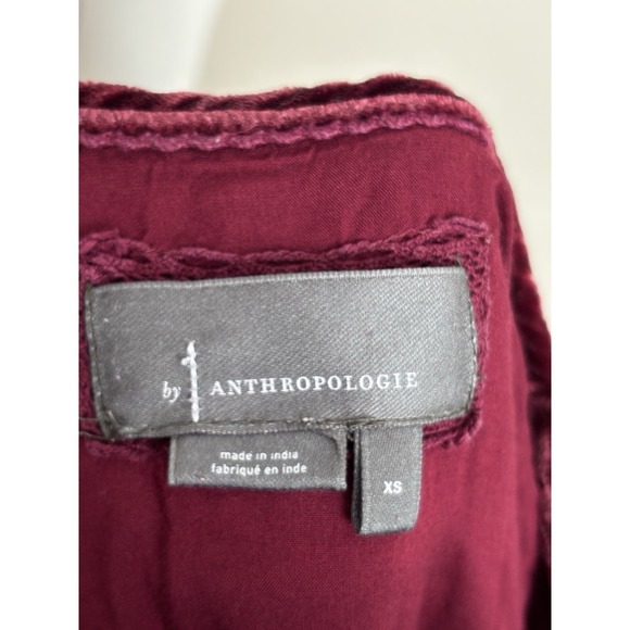 Anthropologie Somerset Maxi Dress XS Small Red Velvet Party Going Out Boho Chic - Picture 3 of 7